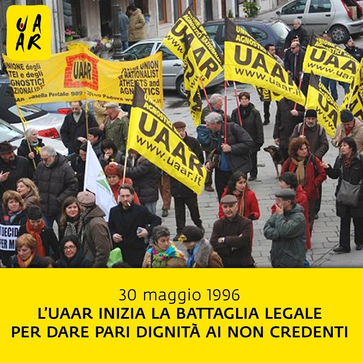 UAAR_it's tweet image. L'#Uaar si impegna da sempre per la pari dignità di atei e agnostici: nel 1996 presenta un ricorso per chiedere uguaglianza rispetto alle confessioni religiose, con un'#intesa. Il caso stimola un serio dibattito a livello accademico e arriva alla Cedu.👇 
uaar.it/laicita/ateism…