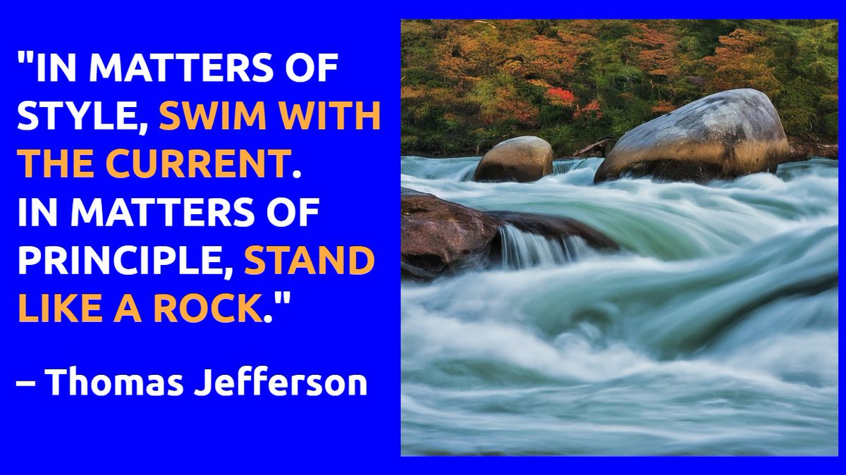 Great advice for both life and investing. 'In matters of style, swim with the current. In matters of principle, stand like a rock.' - Thomas Jefferson #investing #ausbiz #investingquotes #WordsToInvestBy
