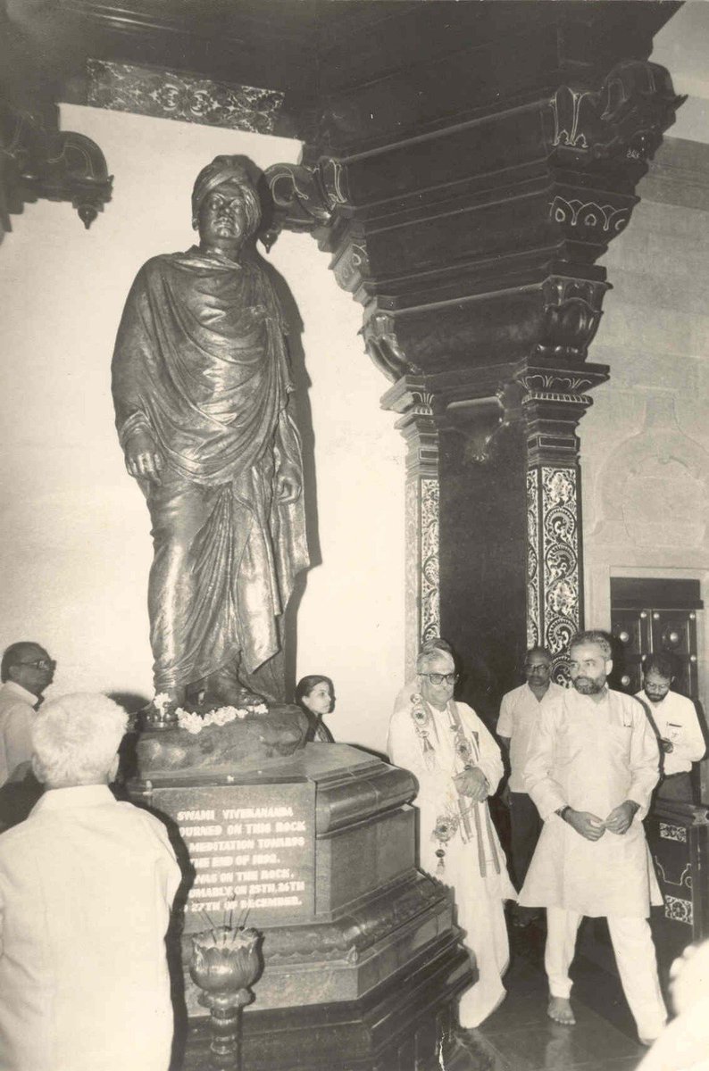 Thirty-three years ago, the massive nationwide Ekta Yatra commenced from the iconic Vivekananda Rock Memorial in Kanyakumari, stretching all the way to Kashmir. All the Ekta Yatris including Dr. Murli Manohar Joshi and @narendramodi circumambulated the statue of Swami Vivekananda