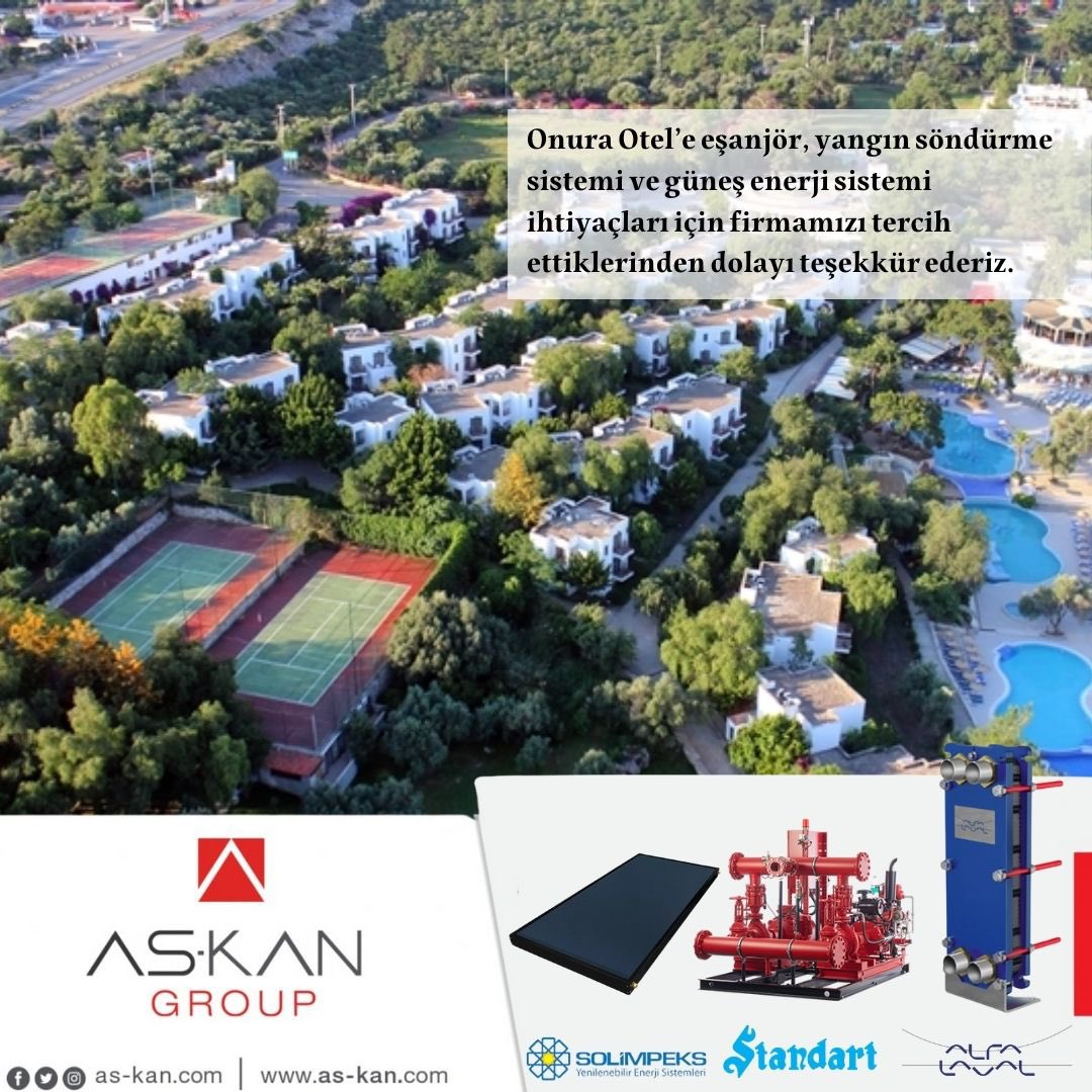 Onura Otel’e eşanjör, yangın söndürme sistemi ve güneş enerji sistemi ihtiyaçları için firmamızı tercih ettiklerinden dolayı teşekkür ederiz. 

#onuraotel #askanmühendislik #askangroup #standartpompa #solimpekstürkiye #alfalaval #güneşenerjisisistemleri #eşanjör