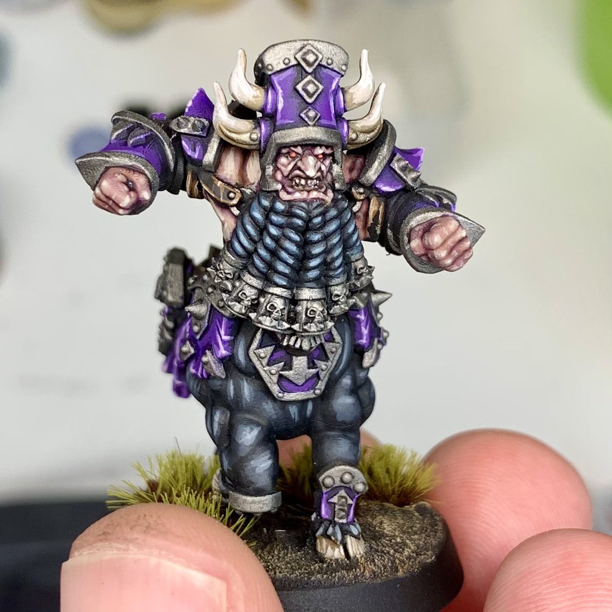 StuffPhil's tweet image. Finished up the Bull Centaurs from my Chaos Dwarf Blood Bowl team.

#chaosdwarfs #chaosdwarf #chaosdwarfsonline #oldhammer #paintingwarhammer #warhammercommunity #warhammerfantasy #warhammertheoldworld  #warhammer #paintingminiatures #bloodbowl