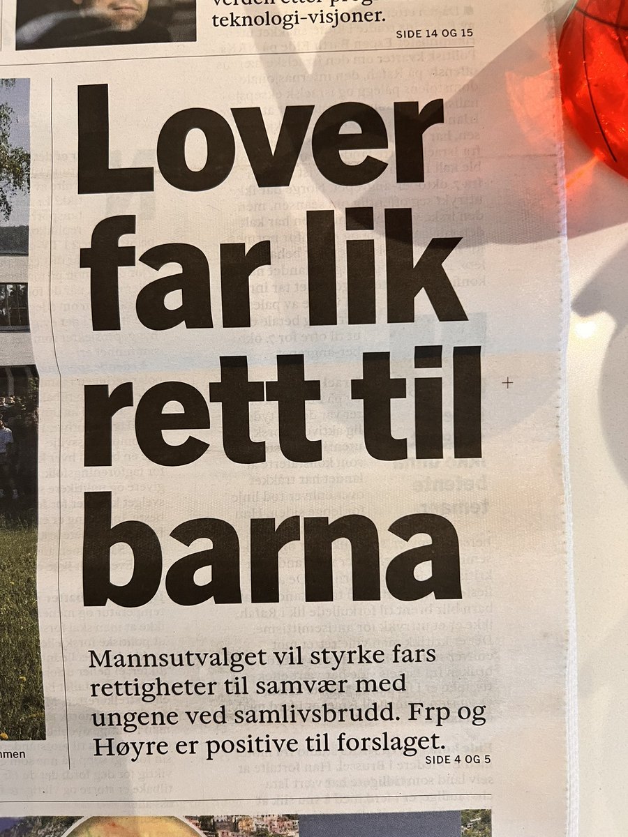 Kjære <a href="/Klassekampen/">Klassekampen</a>. Ingen har RETT til barn. Barn derimot har rett på at foreldrenes uenighet ikke skal gå ut over dem. Barn skal ha rett til likeverdig samvær med begge sine foreldre, og det må regelverket legge opp til. Ikke en rettighetskamp mellom menn og kvinner.