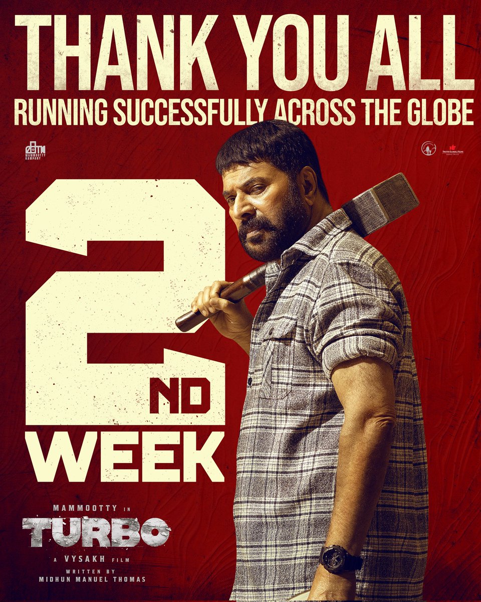 Josettayi Entering Second Week In Style 💥🔥 Thank you everyone for the Love ❤️ #Turbo Running Successfully #Mammootty #MammoottyKampany #TurboMovie @mammukka