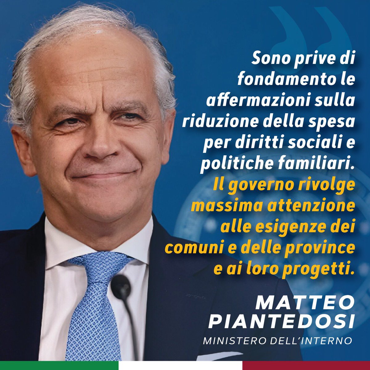 Nessun taglio alla spesa sociale. Non vi sarà nessuna riduzione degli interventi per famiglie, infanzia, minori, asili nido, disabilità, anziani, soggetti a rischio, diritto alla casa, servizi sociosanitari e sociali. Il Governo ha salvaguardato il finanziamento di tutti i