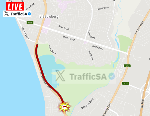 Cape Town - Marine Drive (Inbound): #CRASH DELAYS ==> Milnerton