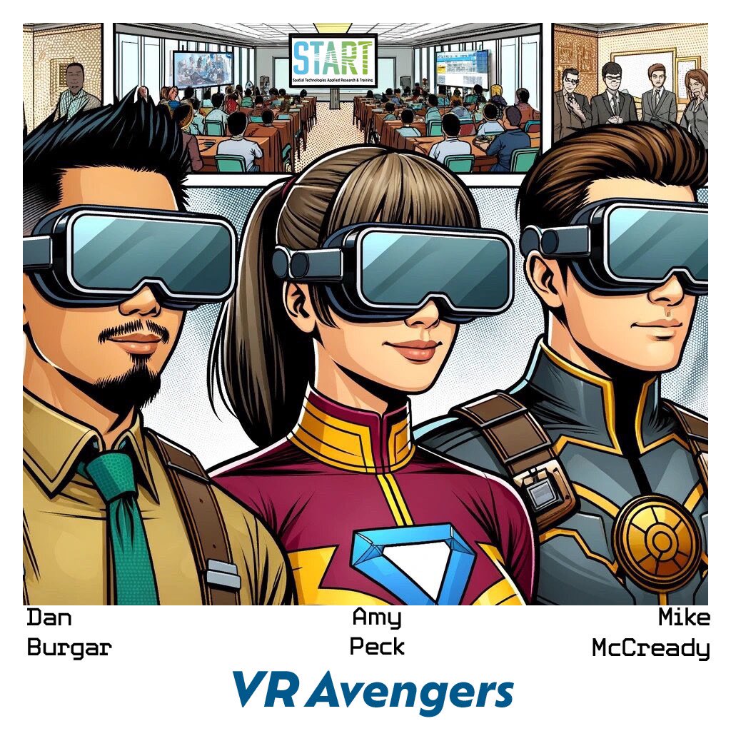 Mike McCready (@mikemccready) on Twitter photo Thanks Art Proctor for putting the idea in my head by calling <a href="/dburgar/">Dan Burgar</a>, <a href="/AmyPeckXR/">Amy Peck</a>, and myself the ‘VR Avengers’.
If you’re at <a href="/INVENTUREScan/">Inventures Canada</a> and are interested in virtual reality, you should connect with Amy, Dan, or myself.
#vr #vravengers #inventures2024 Thanks Art Proctor for putting the idea in my head by calling <a href="/dburgar/">Dan Burgar</a>, <a href="/AmyPeckXR/">Amy Peck</a>, and myself the ‘VR Avengers’.
If you’re at <a href="/INVENTUREScan/">Inventures Canada</a> and are interested in virtual reality, you should connect with Amy, Dan, or myself.
#vr #vravengers #inventures2024