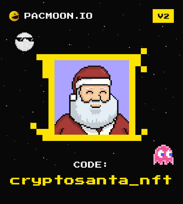 cryptoSanta_NFT's tweet photo. Use my referral code 'cryptosanta_nft' and join me on @pacmoon_ v2! https://t.co/6St82dE9AR