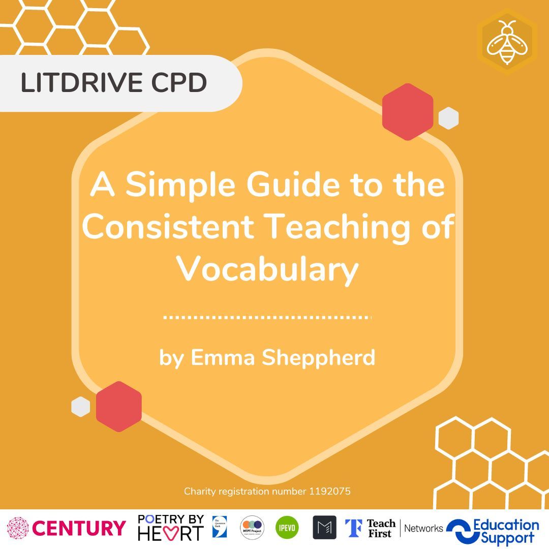 📖 Litdrive CPD 📖 This wonderful online CPD session from @emma_au_soleil is a simple guide to the consistent teaching of vocabulary. 🐝 Find it here: buff.ly/3yvGZ2q #LitdriveCPD #TeamEnglish @Team_English1