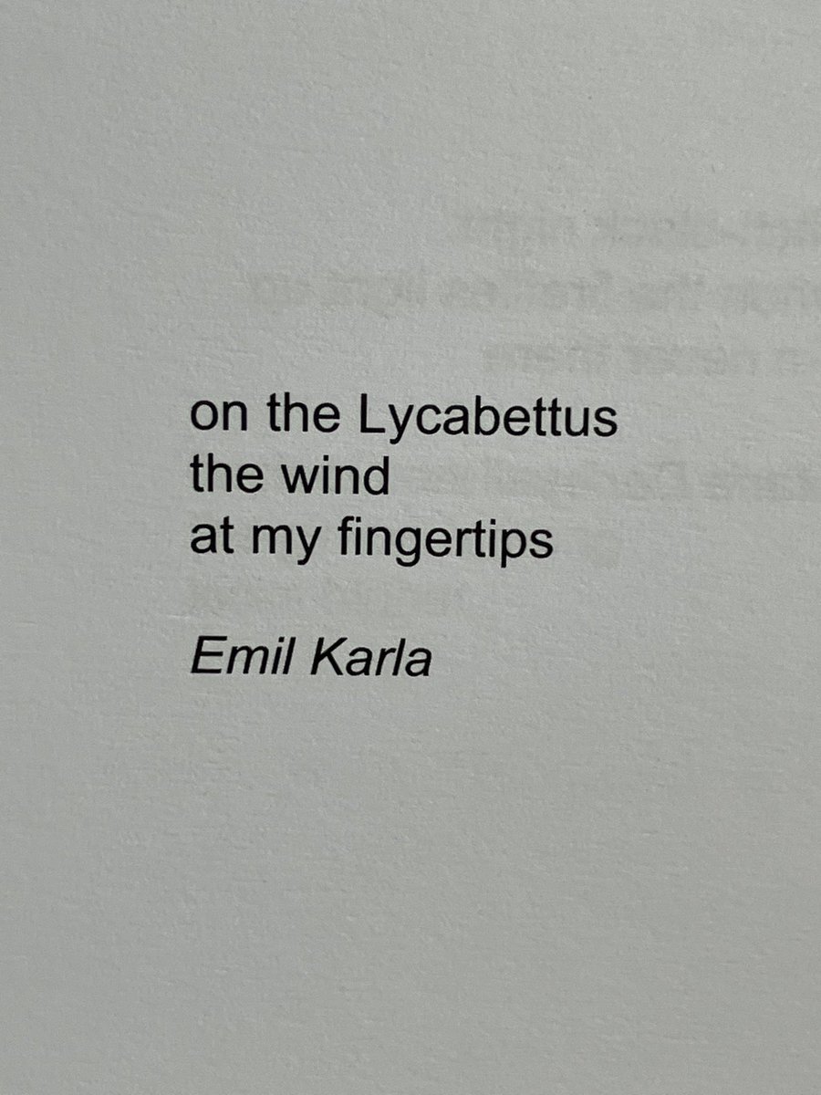 Many thanks to editor Ian Storr for accepting this poem in Presence, Issue 78 (March 2024)!

on the Lycabettus
the wind
at my fingertips

haikupresence.org

#presencehaikujournal #haiku