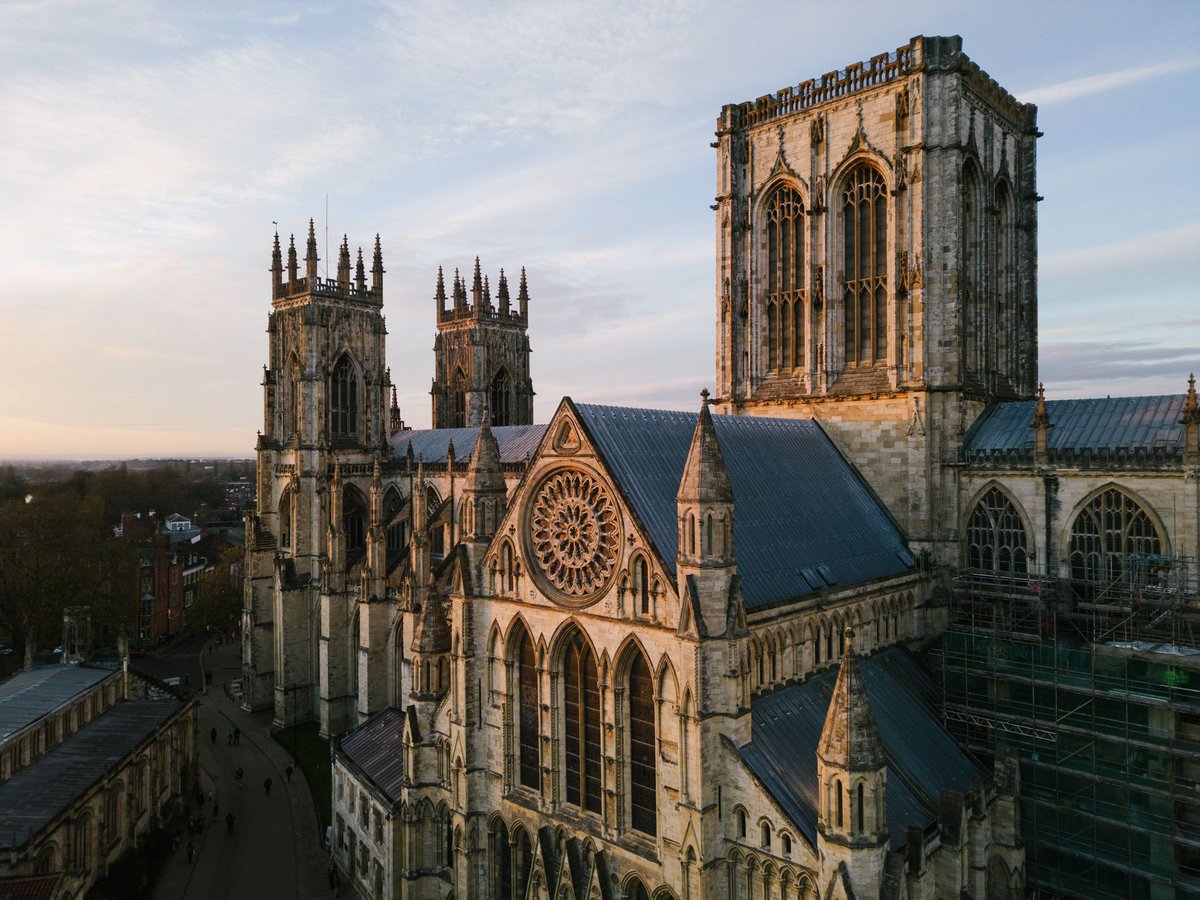 Take your visit to the next level with York Minster’s Tower Tours! Journey through passageways and parapets before being greeted by stunning views across the ancient city of York. Don't forget to pick up your Tower Tour pin badge! Plan your visit today: yorkminster.org/visit/plan-you…