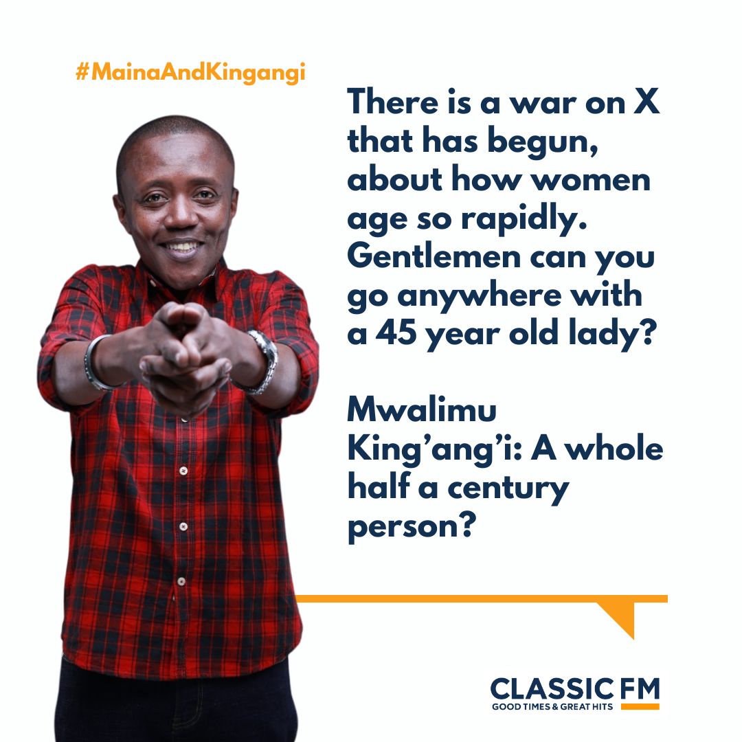 You can find a 50 year old man at a club but not a 50 year old lady why?

Mwalimu King'ang'i: We unacheza serikali ikikufikiria 😂
#MainaAndKingangi