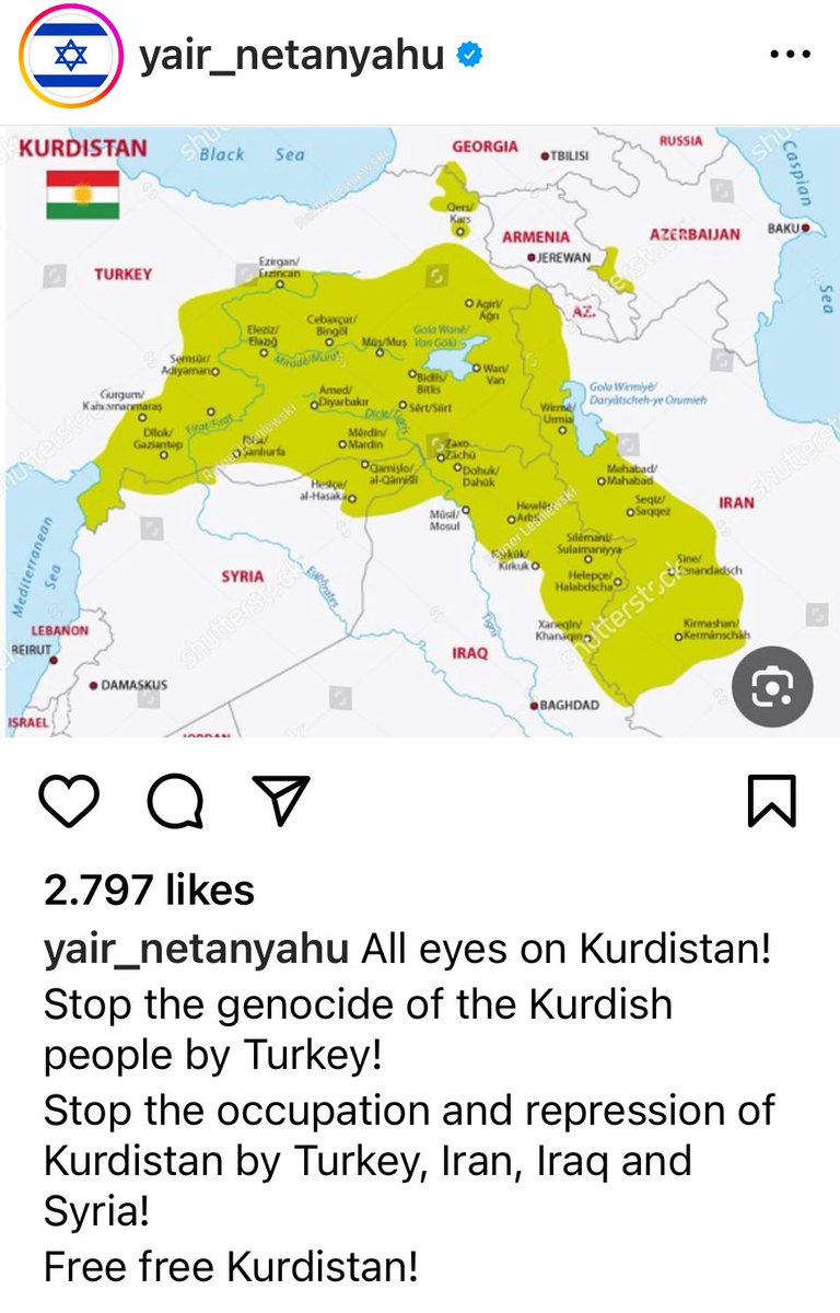 Thank you for the support dear friend @YairNetanyahu, the map of greater Kurdistan is even bigger. 

May god protect #Kurdistan & #Israel against all enemies & guide us in our efforts to liberate every inch of our homeland.