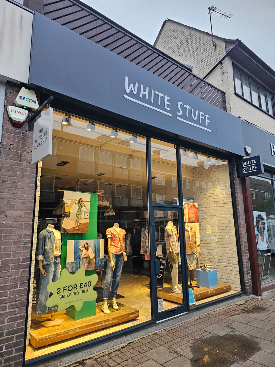 Another incredible job by #teamellis for @whitestuffuk at Weybridge 🙌👏 we can’t “white” believe how amazing this store looks 😍 this sign features a stencil cut powder coated folded aluminium panel with push through acrylic letters and face illumination 💡