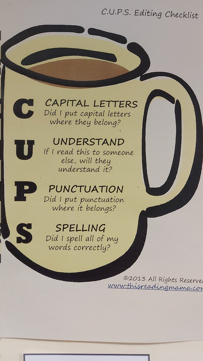 Some P3s were recording themselves reading sentences with 'magic e' words, they then listened back and wrote down the sentences. They then used the 'CUPS' strategy to proofread their work. @MrsJohnsonCPS