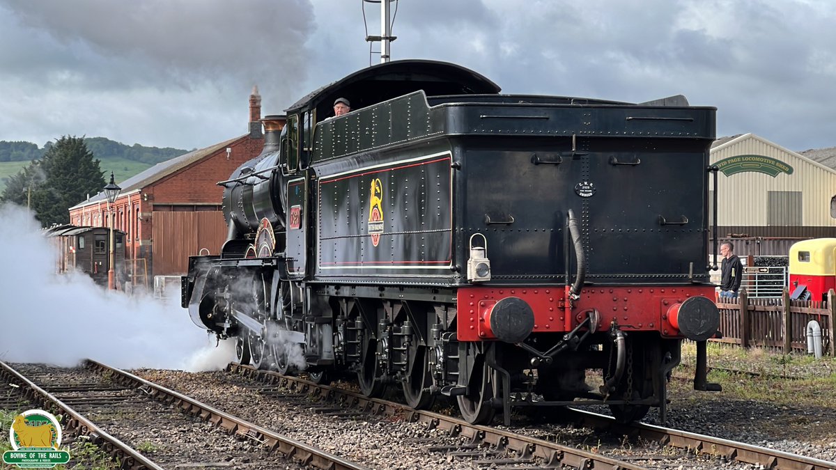 7820 'Dinmore Manor' moving light engine from Toddington Depot in reverse to pick up coach stock for the next service to Cheltenham Race Course. #CotswoldFestivalOfSteam #WesternWorkhorses #Steam #GWSR 27th May 2024.