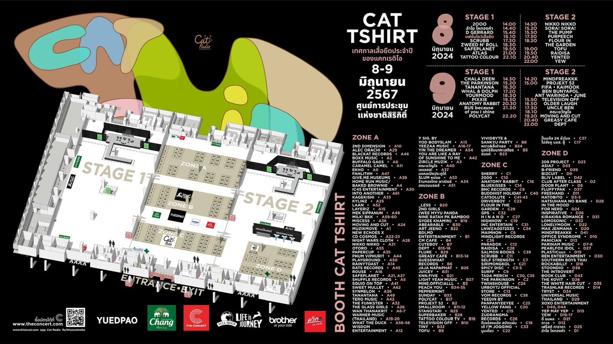 ThisisCatRadio's tweet photo. พร้อมยิ่งกว่าพร้อม!
ผังงาน รายชื่อบูท เวลาโชว์ และของที่อยากโชว์อีกเพียบ
#CATTSHIRT
เทศกาลเสื้อยืดประจำปีของแคทเรดิโอ
2 วัน 2 เวที กับบูทศิลปินนับร้อย
พร้อมเสื้อยืดอย่างน้อยนับหมื่นตัว
มาถ่ายรูปกำแพง “แขวนเป็นฟอร์”
กับวาดเสื้อยักษ์ที่เครื่องฉาย “ออกลายมาเลย” https://t.co/9DyvE10FGM