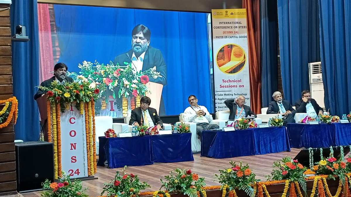 MOIL CMD Shri Ajit Kumar Saxena delivered the welcoming address on 'The Role of Capital Goods in Enhancing Capacity and Competitiveness of the Indian Steel Industry' at the International Conference on Steel (INCONS 24) in Ranchi today. #MOIL #HarEkKaamDeshKeNaam #INCONS24