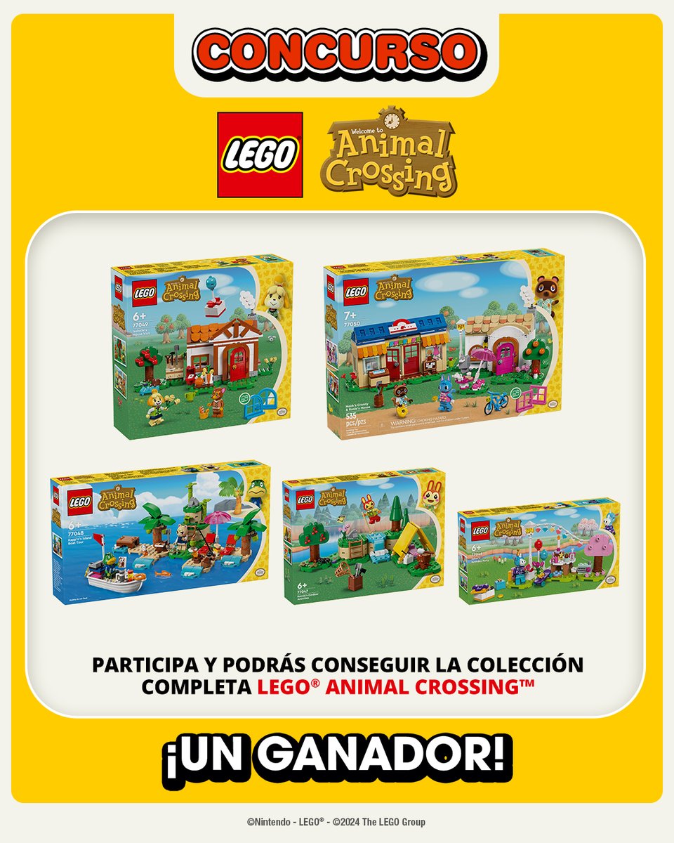 NintendoES's tweet image. ¡Sorteamos un pack con los cinco nuevos sets de LEGO Animal Crossing! 🎁

► Cuéntanos cuál es tu personaje favorito de Animal Crossing con #LEGOAnimalCrossing y participa. ¡Un ganador!

Hasta el 30-05 a las 23:59 CEST: ntdo.com/60104fHky