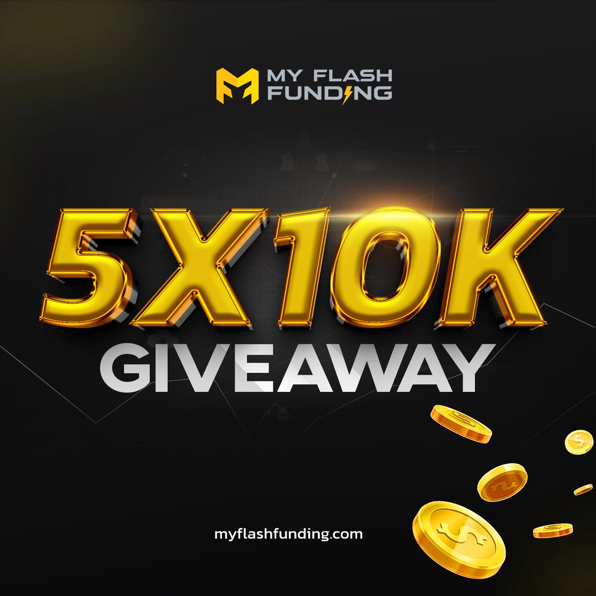 🎁 GIVEAWAY TIME 🎁 Price : 5 x 10K Challenge Accounts 1 ) Follow : @myflashfunding || @blakemyff || @YareemaFx || @speedouFx || @afec_fx @Maishsnz || @khalil_yks Also Follow:- @JoshAbayomi || @jully_son || @tigeryakson || @dan__faariFX01 || @TheBabs_FX || @fx_maven ||