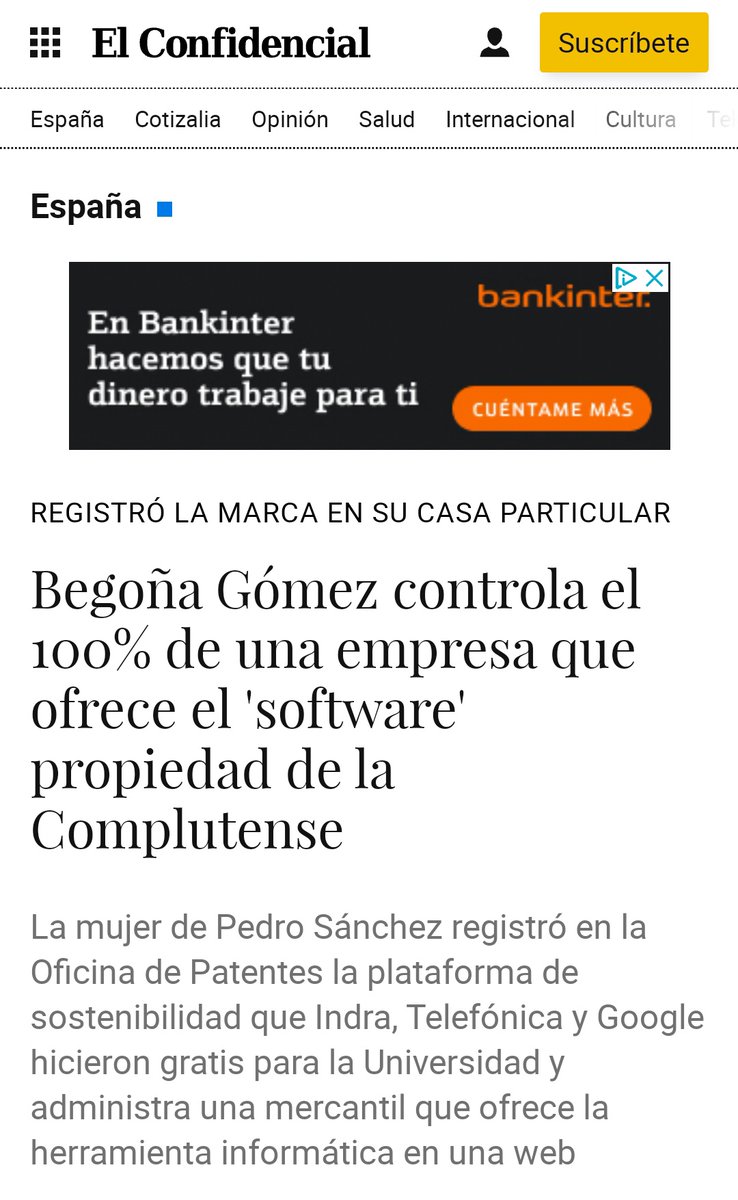 Esta tipa esconde muchas sorpresas: Begoña Gómez controla el 100% de una empresa que ofrece el 'software' propiedad de la Complutense.
Registró la marca en su casa particular.
#CasoBegoña