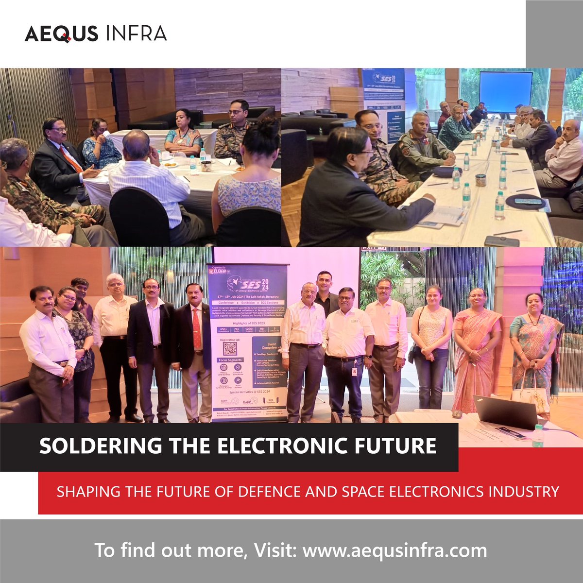 aequs_infra's tweet image. Attended the ELCINA Meeting at Hotel Lalit Ashok, Bengaluru. Discussed Defence and Space Electronics with key industry leaders and planned the 13th Strategic Electronics Summit.

#ELCINA #DefenceElectronics #SpaceElectronics #StrategicElectronicsSummit #Innovation