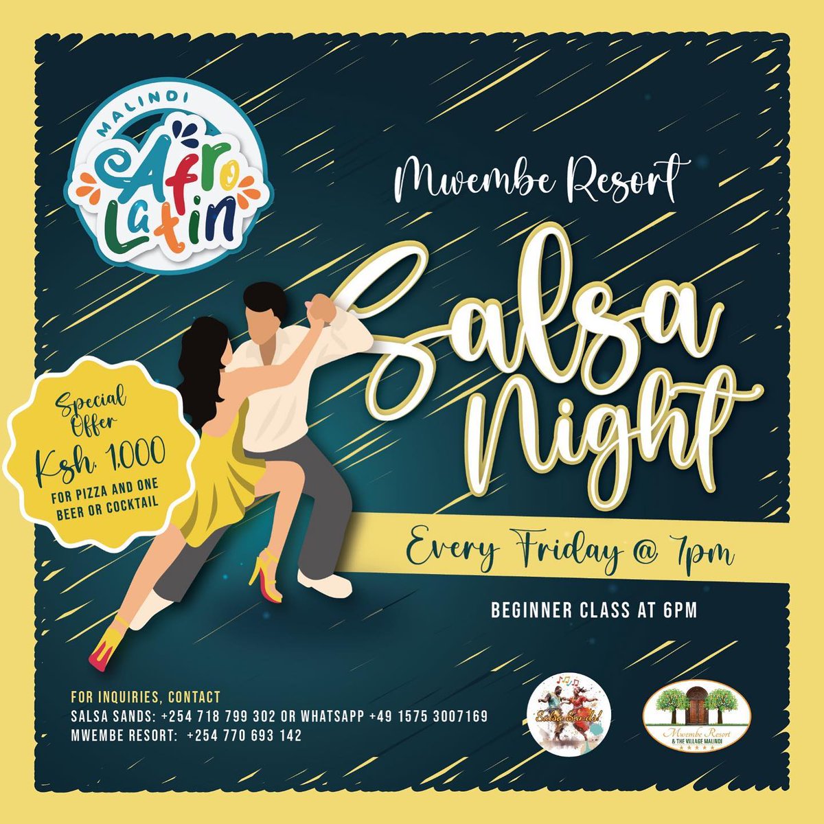 MwembeResort's tweet photo. 🎉 The stage is set, the music is ready, and we're gearing up for an unforgettable evening. Join us tomorrow evening for a magical Salsa experience filled with dance, learning, laughter, and good vibes. 💃🕺

#fridayfeeling #SalsaNight #Bachata #kizomba #Chacha #salsadancing https://t.co/xtZXr0oEGT