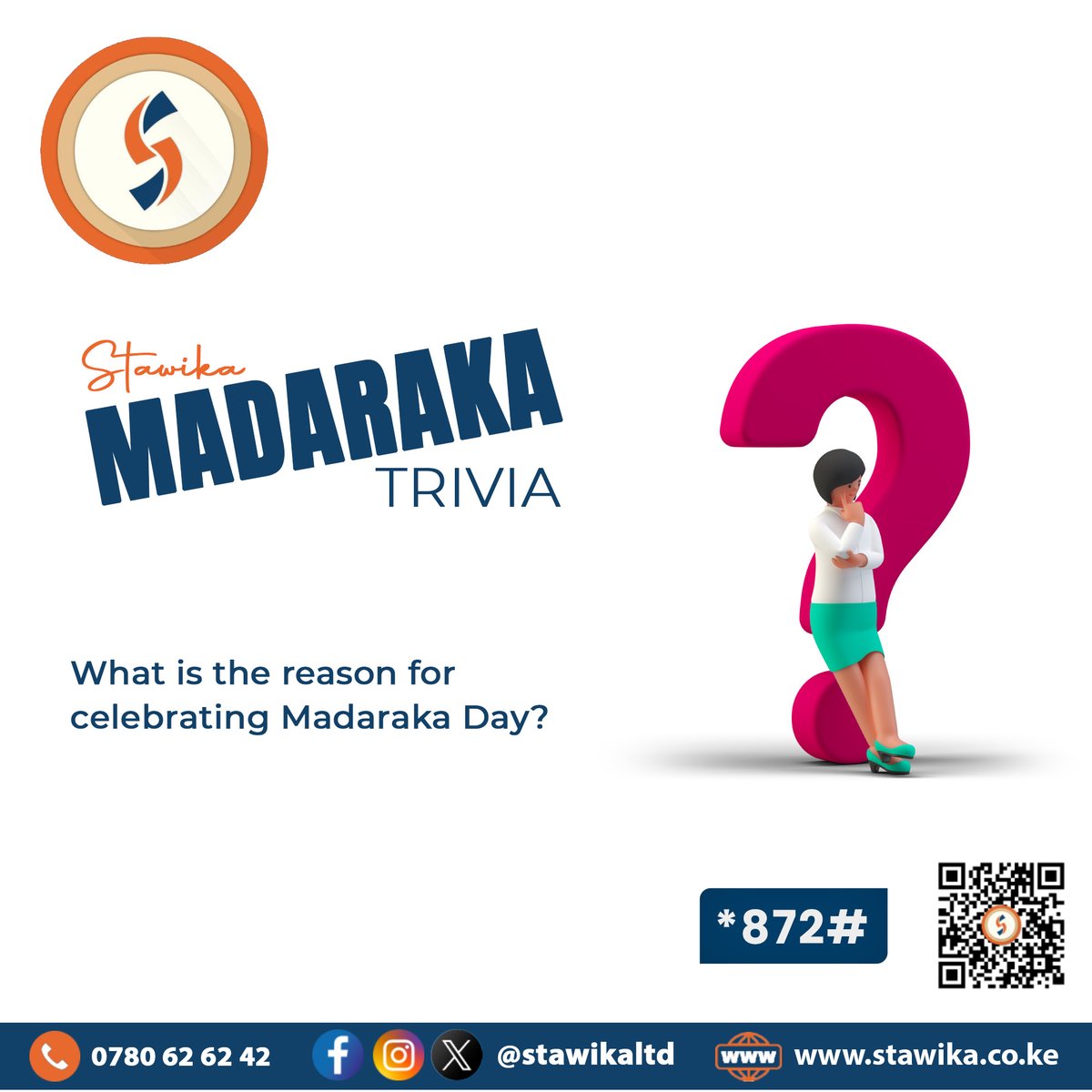 HOW WELL DO YOU KNOW YOUR COUNTRY?

Get a chance to win airtime, a shopping voucher and merchandise by tackling our Madaraka Trivia.

#Stawika
#Nimestawika
#MadarakaDay