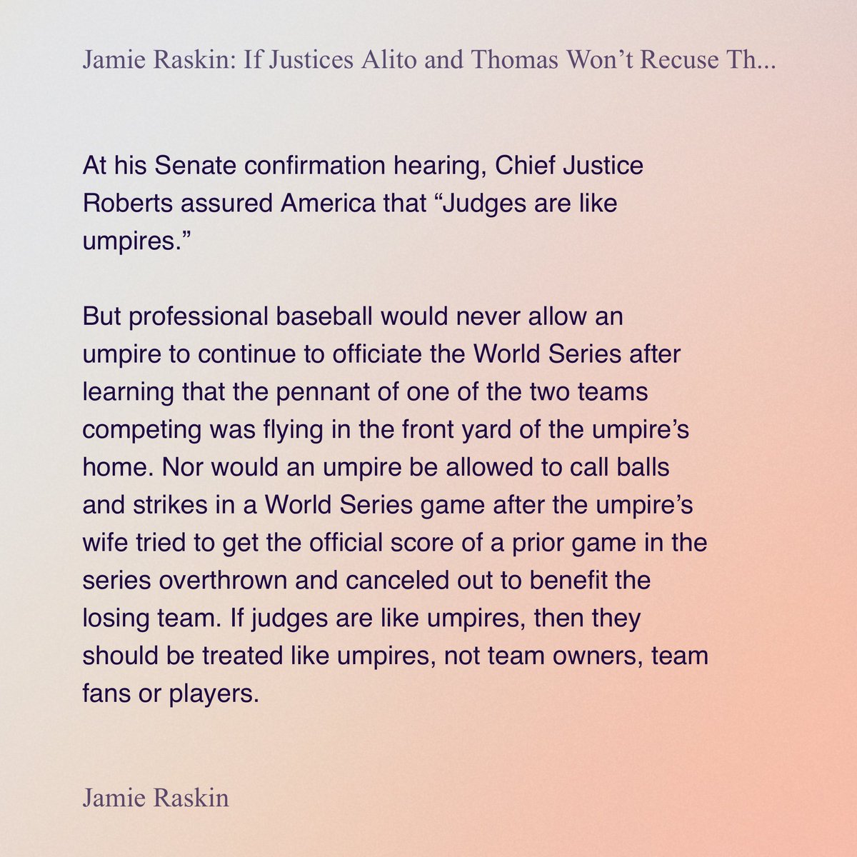 I love me some @RepRaskin coming up with the perfect solution for dealing with the corruption of SCOTUS. Gift article in next tweet.  #DemsUnited #ProudBlue #DemVoice1 #ResistanceUnited