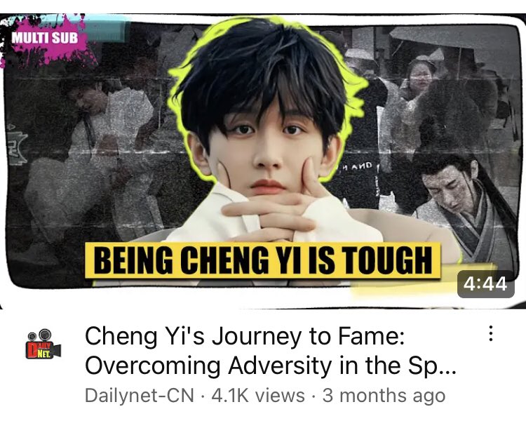 It’s not easy to be him. Thank you for your persistence!  

Keep on working and shining. The glory will be yours. 

youtu.be/lZnfg0HFDHo?si…

#ChengYi 
#成毅  
#성의 
#เฉิงอี้  
#ឆឹងអុី 
#ThànhNghị