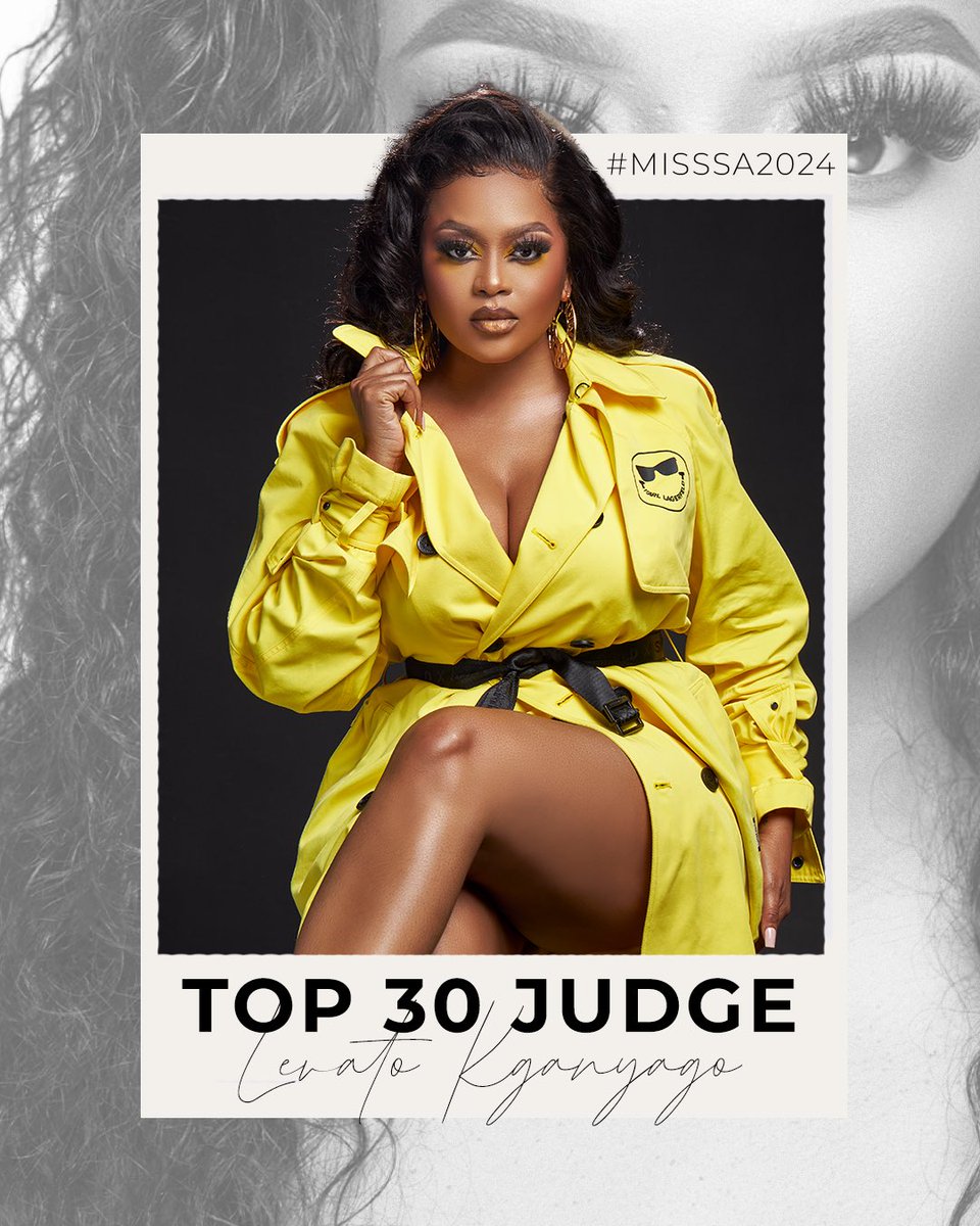 INTRODUCING OUR #MissSA2024 
TOP 30 SELECTION PANEL!👑

We’re thrilled to announce the next member of our selection panel: award winning TV and radio personality and businesswoman @Leratokganyago . 

Stay tuned for all our judging day content 🤩 

#misssa2024 #crownchasers #top30