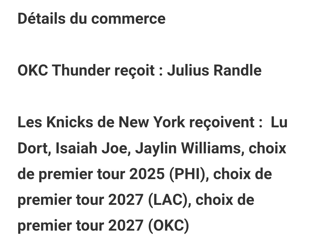 🚨 RUMEUR TRADE 🚨

JULIUS RANDLE à OKC vous êtes POUR ou CONTRE ⁉️

Source: Fadeaway World 

#Thunderup