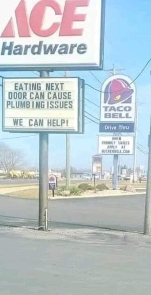 Neilfan12's tweet image. 🌮🪠 #AceHardware #TacoBell #Plumbing 🪠🌮