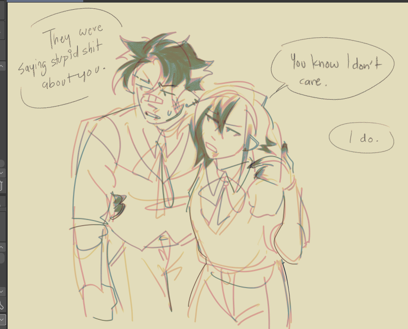 F0XGAMlNG's tweet photo. actually this is part of a wolfbros au where wriothesley and arlecchino were raised in the same (NORMAL. NOT CRIMINAL OR DEADLY) orphanage ...... and they dont need fake names so arle's back to peruere and wrio's dante!! https://t.co/nLghlNZ1KO