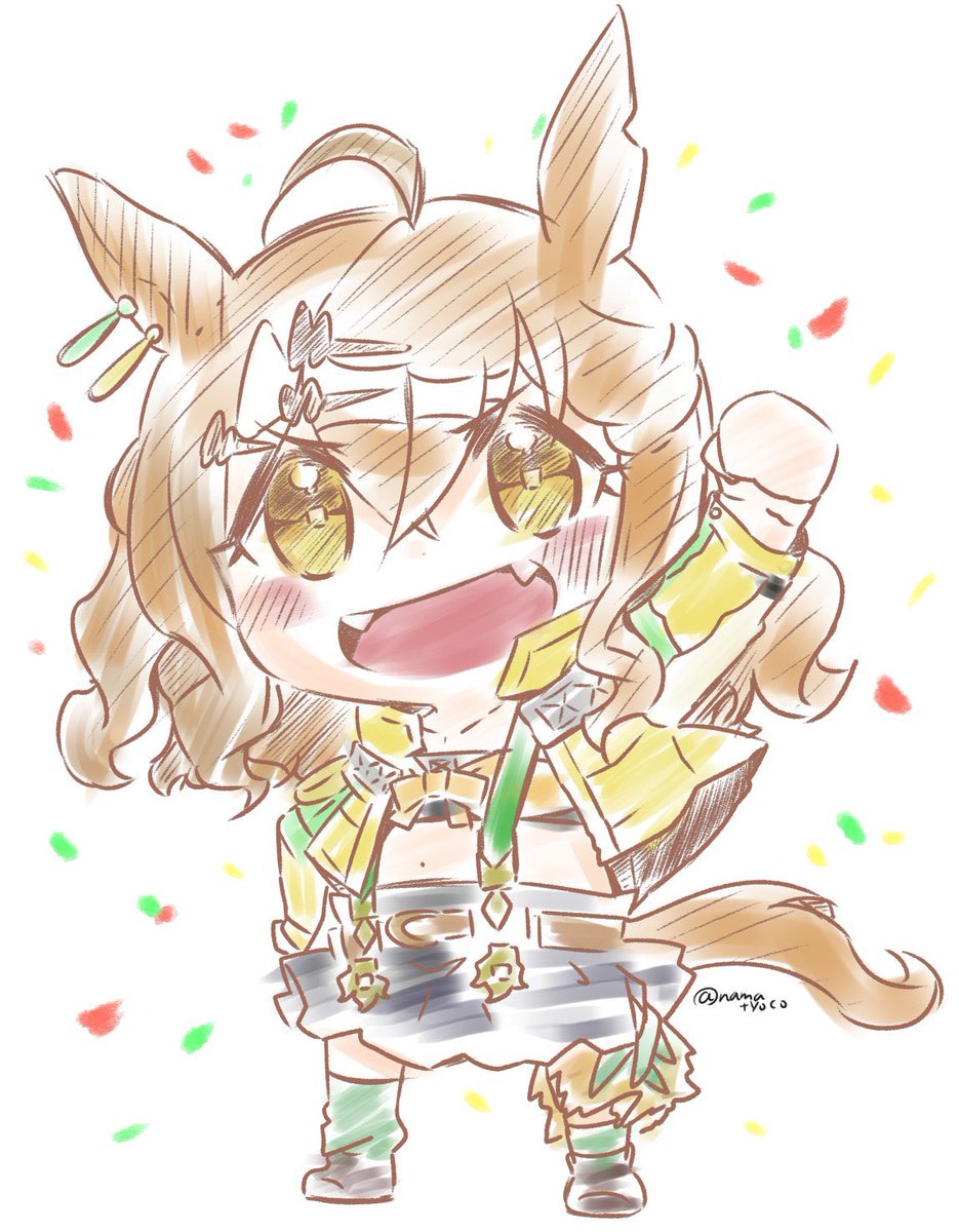 「今日の朝活は原稿とラフまで完成 」|なまちょこ／ウマ娘5th土曜日のイラスト