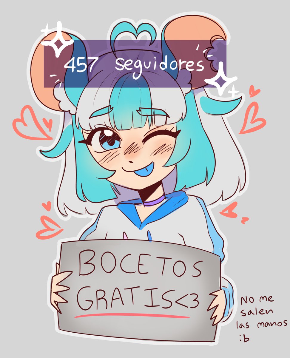 ¡MIL GRACIAS POR LOS 457 SEGUIDORES 😭💙! Estamos a nada de llegar a 500 seguidores, por eso, decidí hacer bocetos de sus oc <3
Solo necesitas estar siguiendome (nuevos seguidores son bienvenidos), retuitear este post, darle like y dejar una imagen de referencia de tu oc.