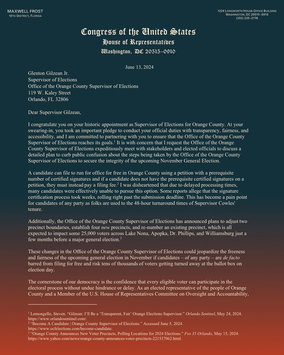 Congressman Maxwell Alejandro Frost tweet media