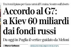 amendolamarco's tweet photo. #G7 Se ho ben capito funziona così: i 50 miliardi sequestrati alla Russia saranno prestati all'Ucraina, ma i garanti dell'operazione saranno Usa, Canada e Europa. Così se la Russia dovesse chiederne conto (cosa prevedibile) a restituire i soldi saranno Usa, Canada e Europa https://t.co/XBdIaunViG