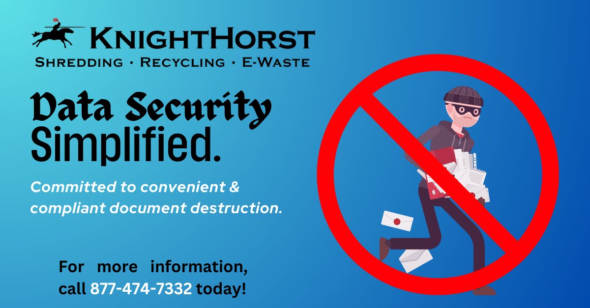 KnightHorst's tweet photo. At @knighthorst, our bonded &amp; insured drivers are committed to safe, secure, and total destruction of our clients' sensitive materials. Cleaning out a garage full of banker boxes? Is your office moving locations? Call us! #recycle #papershredder #datasecurity #onsite https://t.co/uNgWogdfrG