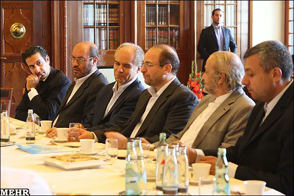 PersianCatPishi's tweet photo. @ISefati Ghalibaf ist ein bekennender Antisemit, der #Israel als den größten Teufel bezeichnet, er ist an Menschenrechtsverletzungen im Iran beteiligt, u.a. die Niederschlagung der Studentenproteste 1999. Hier gemeinsam mit #Samii sen. & jun. in Hannover. #Qalibaf https://t.co/XLZ6peebBB