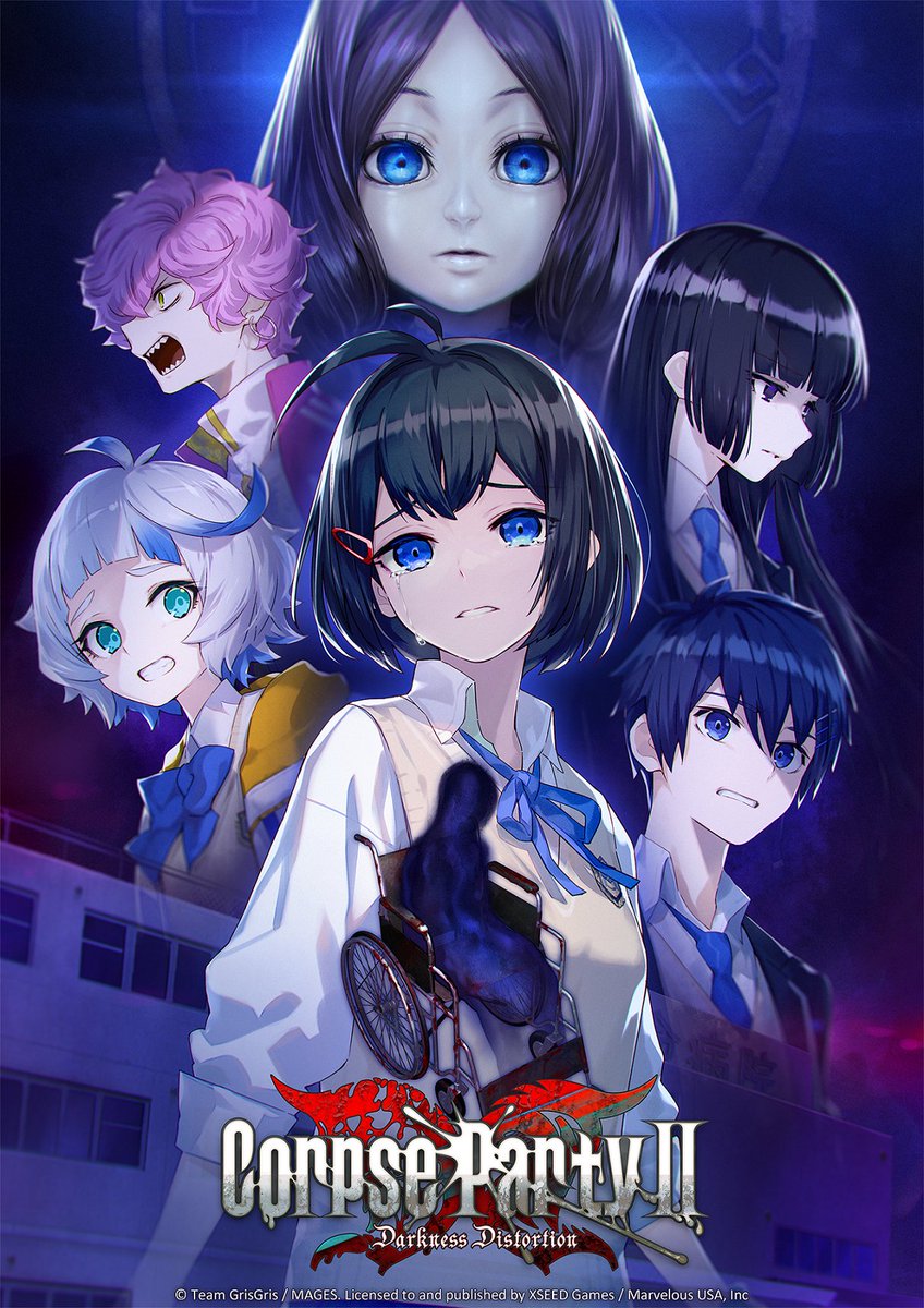 XSEEDGames's tweet photo. The brand new key visual for #CorpseParty II: Darkness Distortion has been unveiled! (Illustrated by character designer Yuki Fuyuno)
What sort of fate lies ahead for these characters...?
Find out in #CP2DD, available now for pre-order: https://t.co/d6akpIhrUE https://t.co/uOg2TzxACh