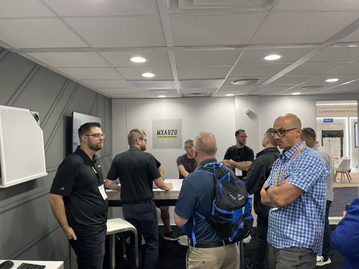 shuresystems's tweet photo. 🎉 We're on Day 2 of #InfoComm2024, and the energy is electric! Join us and witness the next generation of Shure audio including the new MXA901, MXW neXt 2, and everything in between. Come see us today and tomorrow at Booth C8334! 🎧🌟Learn more: https://t.co/YcwGAEELy3 https://t.co/zl5IK5tcvU