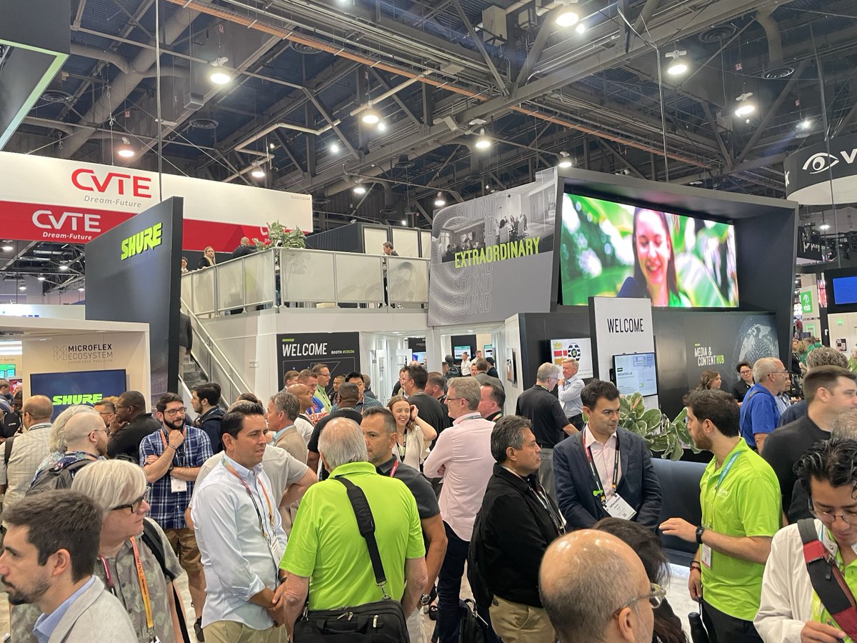 shuresystems's tweet photo. 🎉 We're on Day 2 of #InfoComm2024, and the energy is electric! Join us and witness the next generation of Shure audio including the new MXA901, MXW neXt 2, and everything in between. Come see us today and tomorrow at Booth C8334! 🎧🌟Learn more: https://t.co/YcwGAEELy3 https://t.co/zl5IK5tcvU