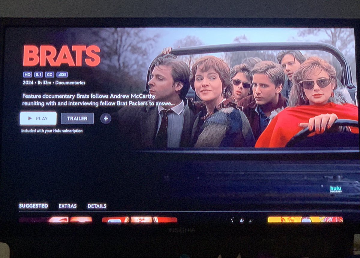 BmoreSparrow's tweet image. Now, it’s time for Brats! I have been so excited for this for WEEKS! I love you Andrew McCarthy - always! #BratPack @AndrewTMcCarthy #LessThanZero #PrettyInPink #StElmosFire #TheFamily #80s #GenX