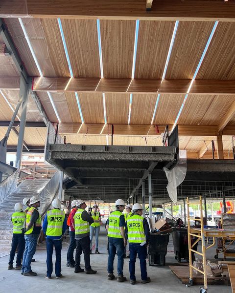 pcsstructural's tweet photo. A few of us toured the River Ridge High School project site in Lacey yesterday and got to check out the progress of the great Commons structure! https://t.co/Q46mh0gRjy