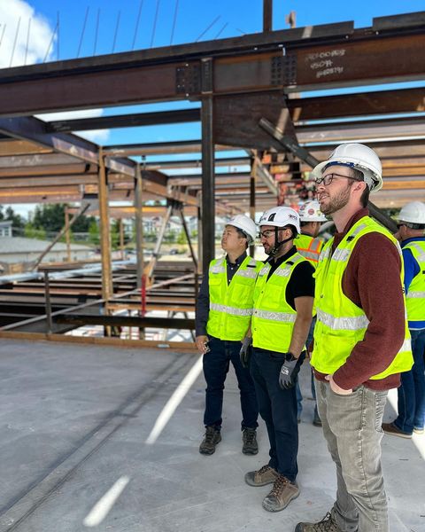 A few of us toured the River Ridge High School project site in Lacey yesterday and got to check out the progress of the great Commons structure!