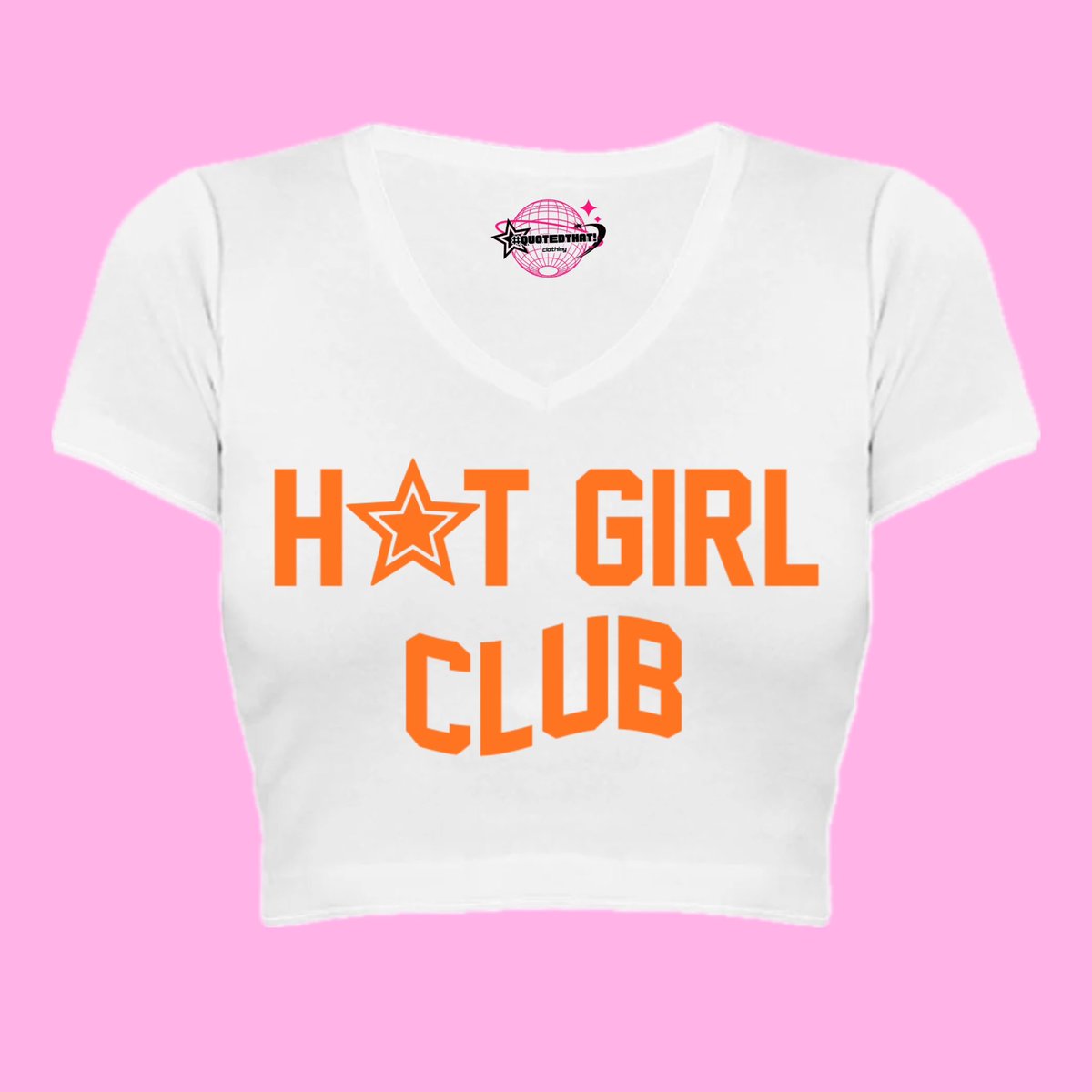 quotedthatco's tweet photo. “H✮T GIRL CLUB” BABY TEE!

—————————————————

•Check pinned post for more information
•Small-2XL
•Customizable shirt, word, and star colors
•Quote request form is linked in bio!

—————————————————
#foryou #clothingbrand #hotgirl #hotgirlclub #hot #quotedthat! https://t.co/eQjOpdRqeT