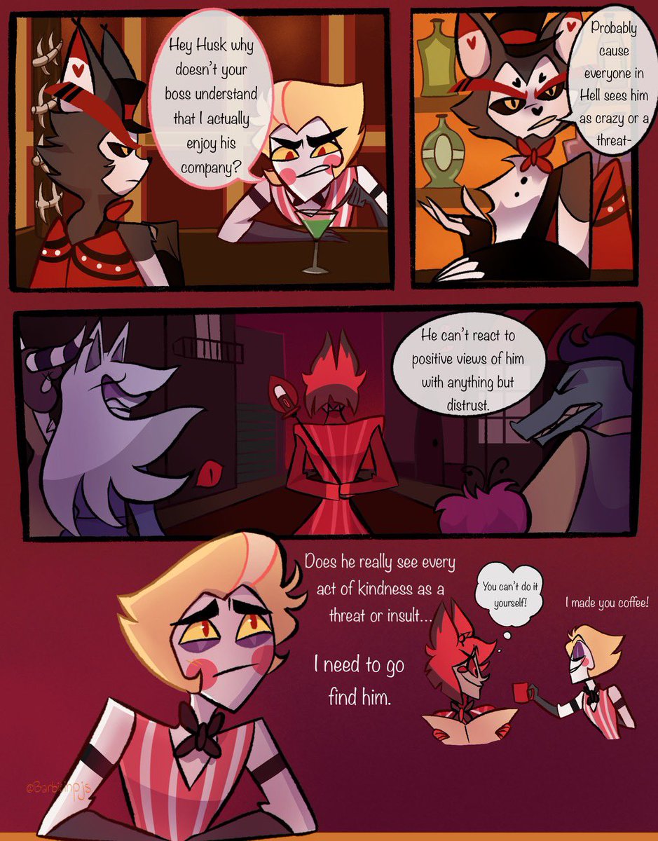 Barbieinpjs's tweet photo. Secret Keepers part 7
Oh Alastor being able to give affection but not receive it he’s just like me fr😭 #HazbinHotelFanart #radioapple #alastor #HazbinHotelLucifer https://t.co/5WYJWKLkVU