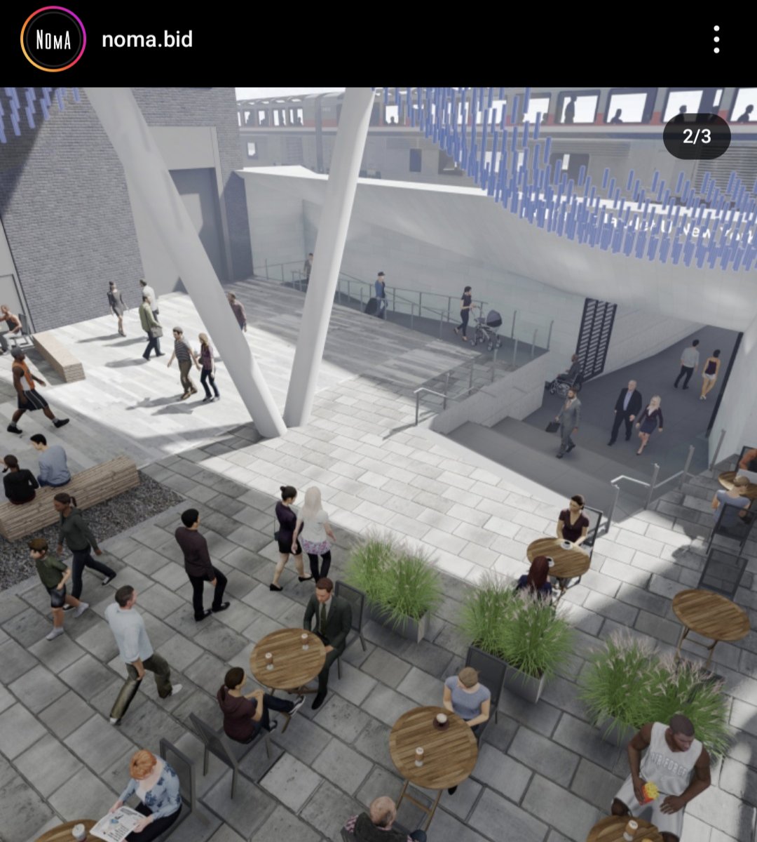 joe5f6's tweet photo. Here are drawings from @NoMaBID of a proposed new east entrance from the NoMa Metro Station. The project is in the city's capital budget for opening in 2028. https://t.co/PG1jG55jod