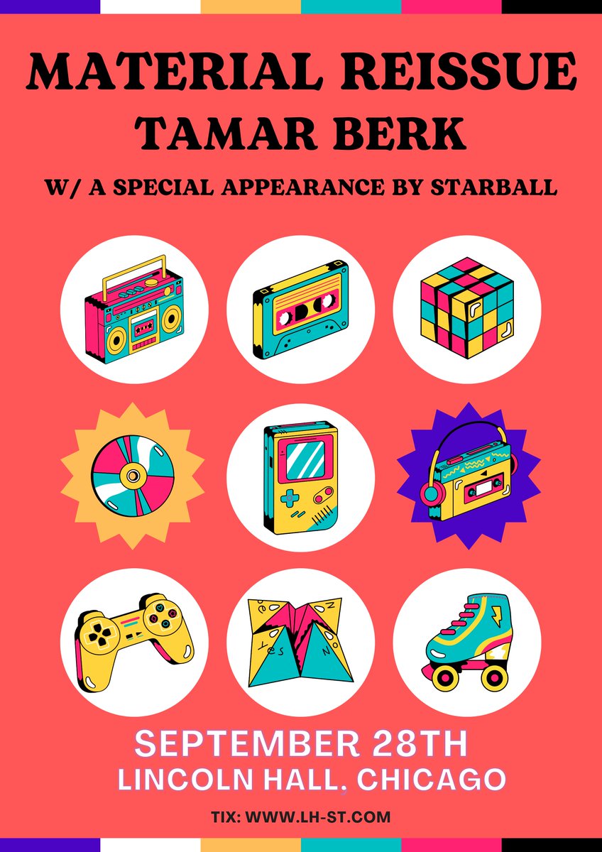 TamarBerk's tweet photo. @materialreissue Can't wait to play with you guys in Chicago in September!!
GET YER TIX EVERYONE!
https://t.co/Vb62J1BHay #tamarberk #materialissue #chicago #lincolnhall #starball https://t.co/uPFqxvzGYI
