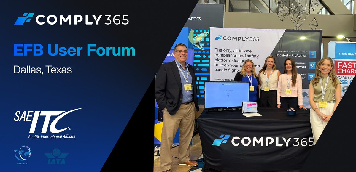 Exciting time in Dallas at the #EFB Users Forum! We had a wonderful time connecting with many of our customers - thank you to all the airlines for the great conversations we had about operational content management and digital transformation. 
#airlines #flightops #operations